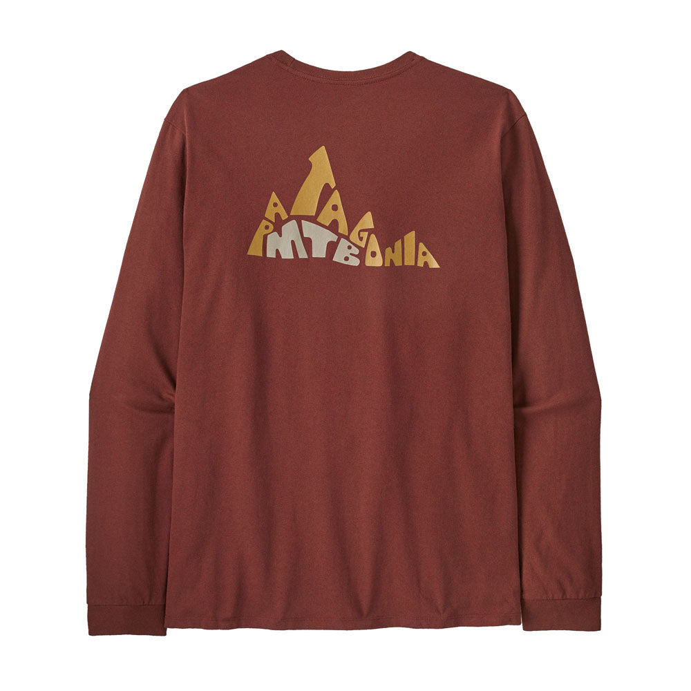 Patagonia Mens Long-Sleeved Berm Logo Responsibili-Tee Dried Vanilla