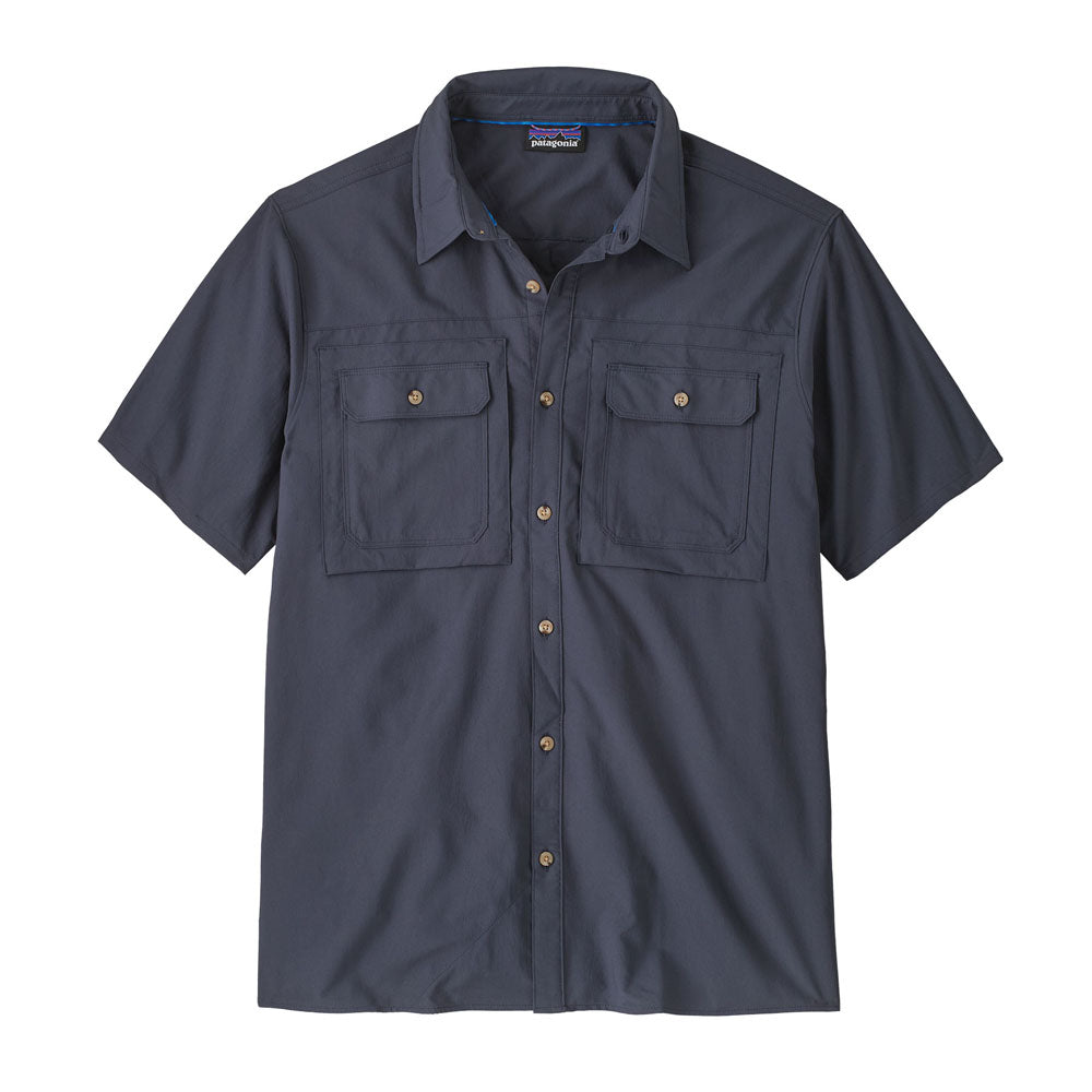 Patagonia Mens Short-Sleeved Self Guided Sun Shirt Smolder Blue