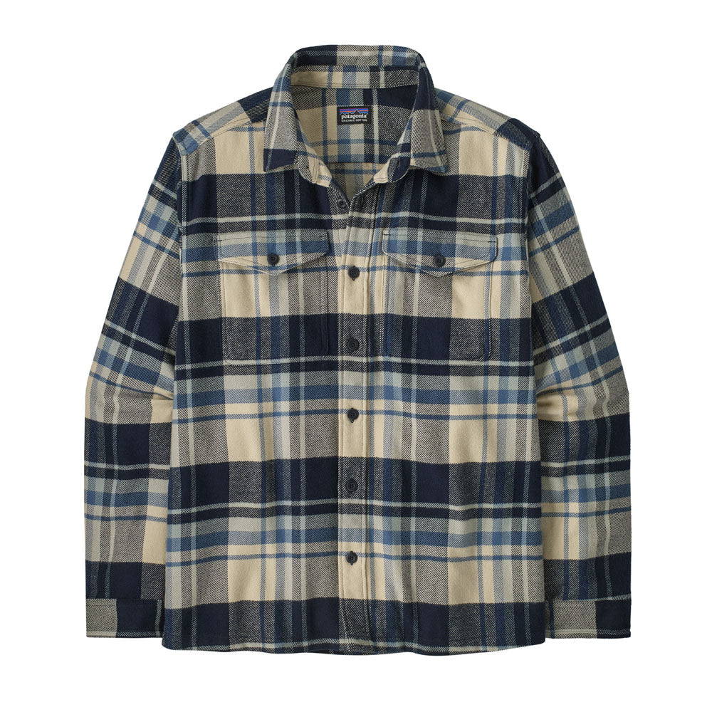 Patagonia Mens Fjord Flannel Shirt Hibernate: Sunken Blue