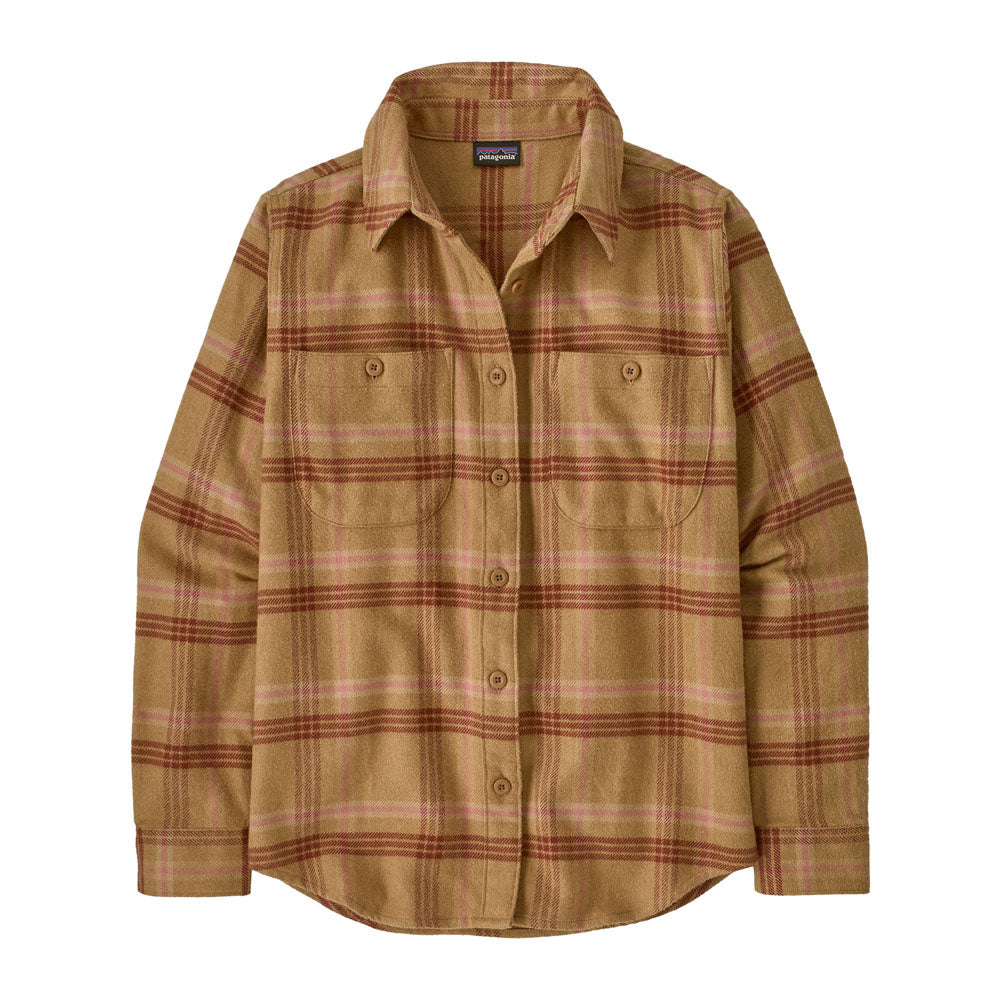 Patagonia Womens Fjord Flannel Shirt Old Spruce: Nest Brown