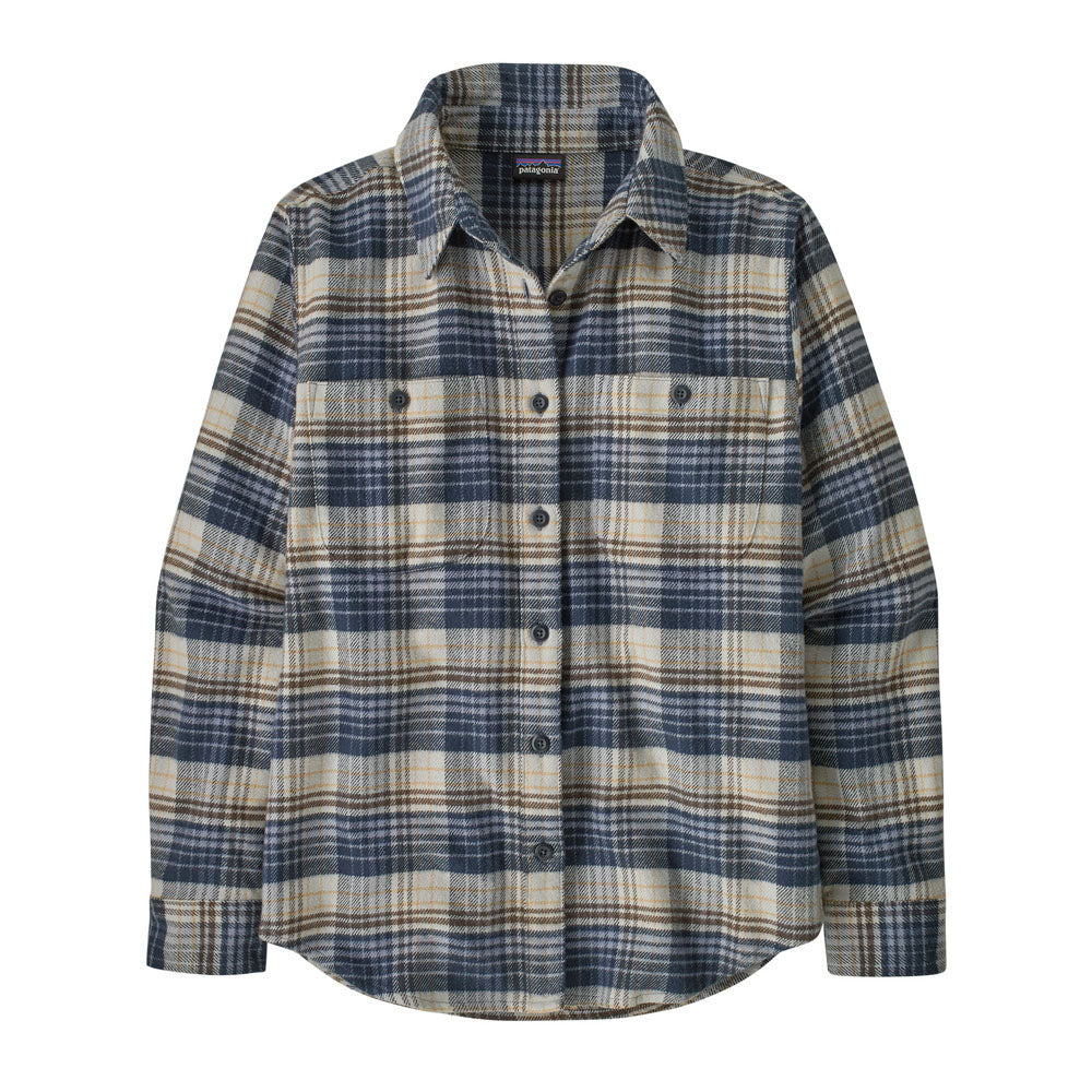 Patagonia Womens Fjord Flannel Shirt River Plaid: Barnacle Blue