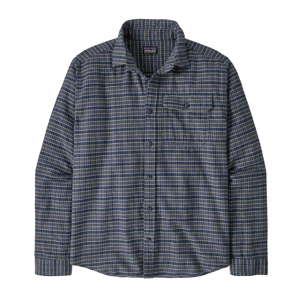 Patagonia Mens Long-Sleeved Lightweight Fjord Flannel Shirt Tracks: Sunken Blue