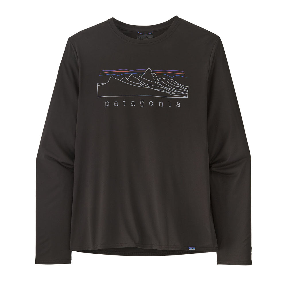 Patagonia Mens Long-Sleeved Capilene Cool Daily Graphic Shirt tratapeaks: Black / S
