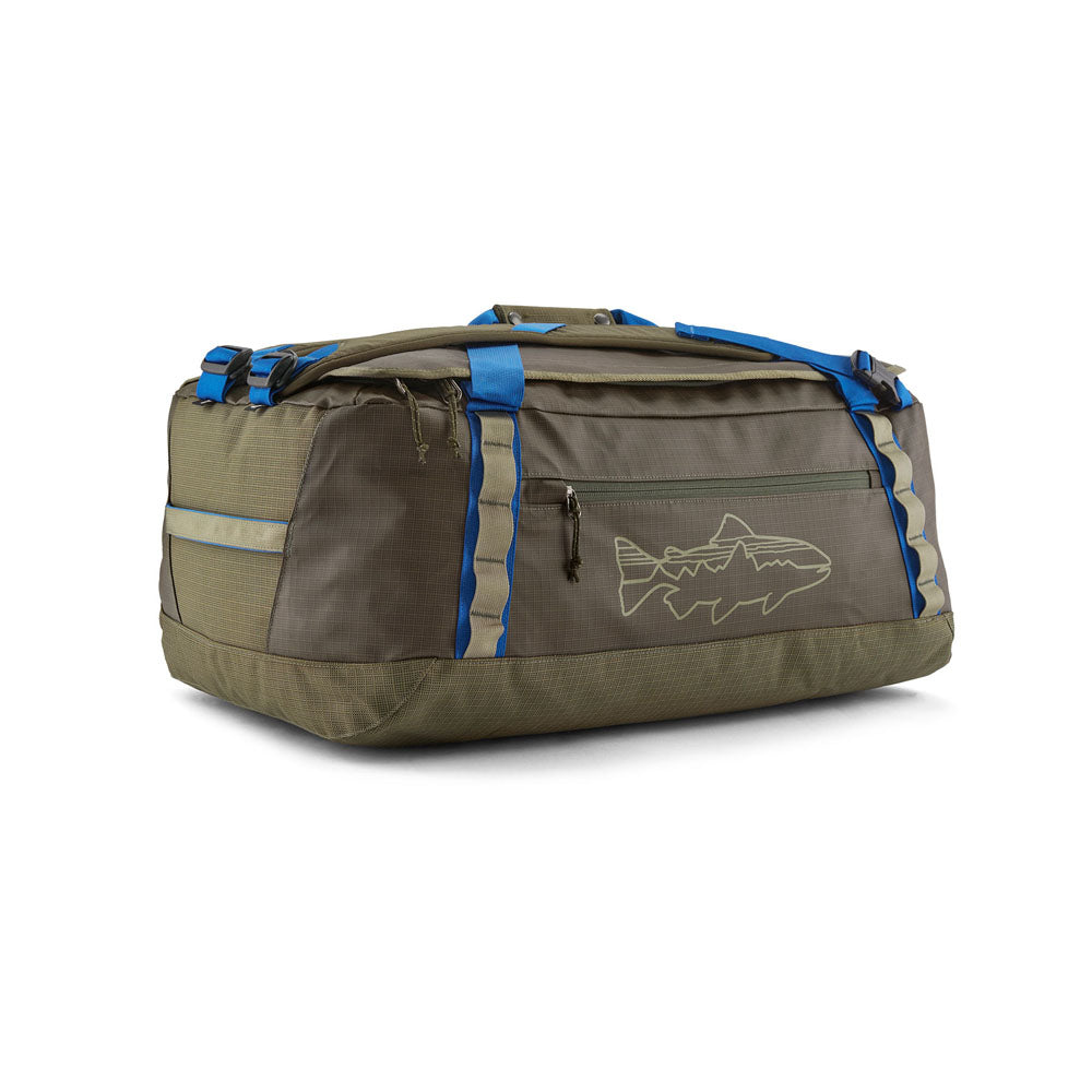 Patagonia Black Hole Duffel 55L Basin Green w/Fitz Trout