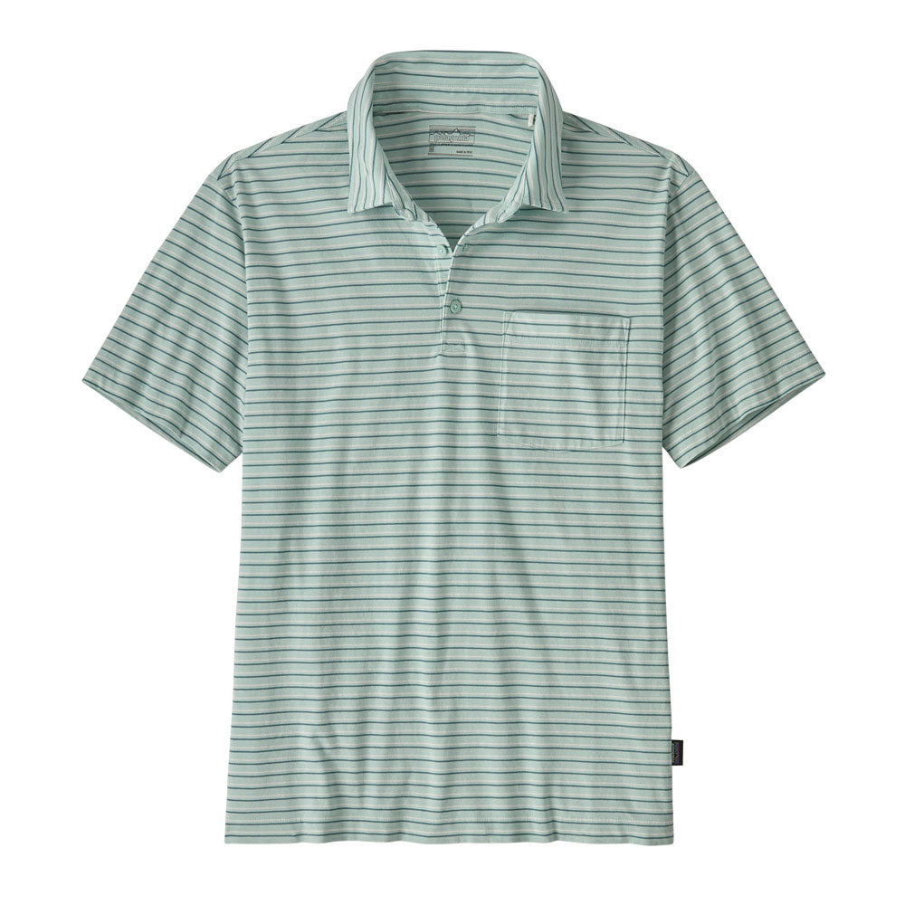 Patagonia Mens Daily Polo Fallen Stripe: Virtually Blue