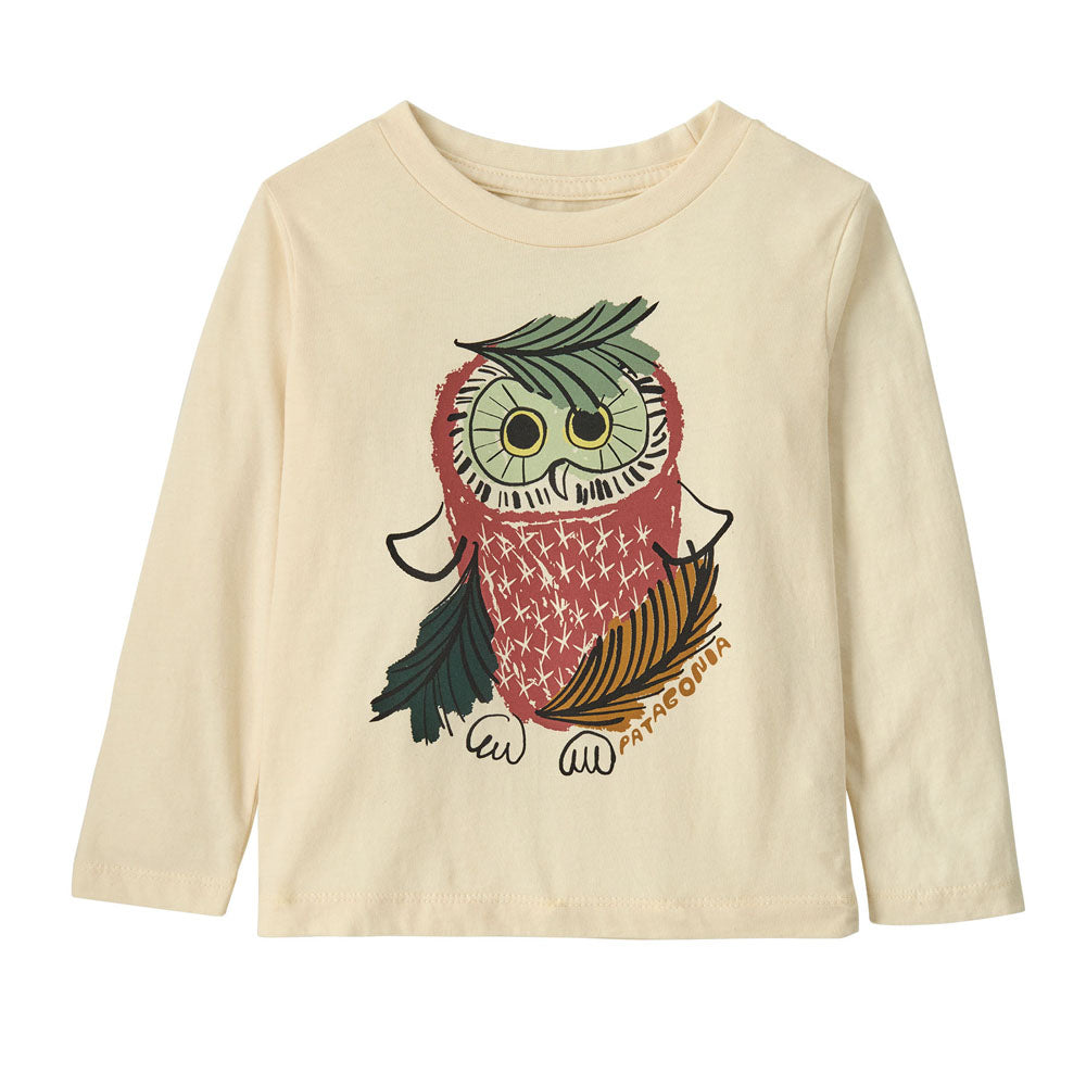 Patagonia Baby Long-Sleeved Graphic T-Shirt Piney Peek: Undyed Natural
