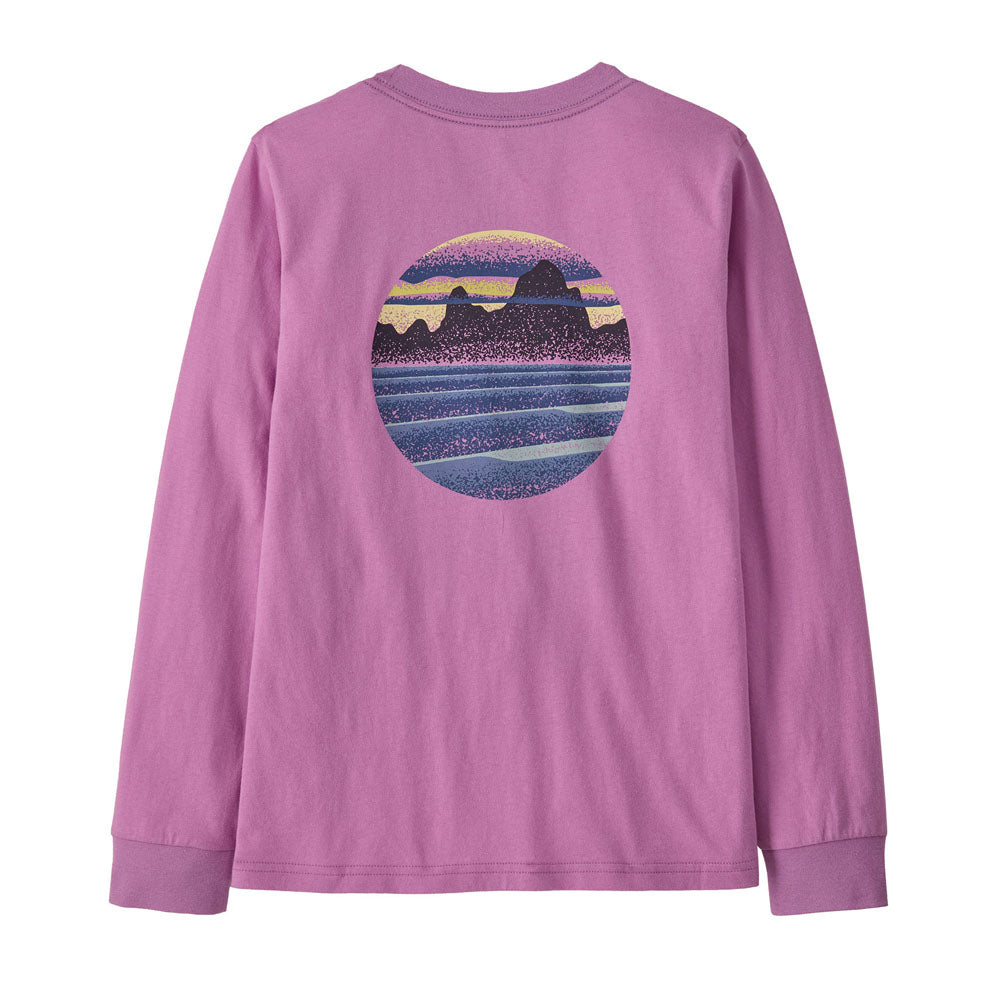 Patagonia Kids Long-Sleeved Skyline Stencil T-Shirt Brisk Purple