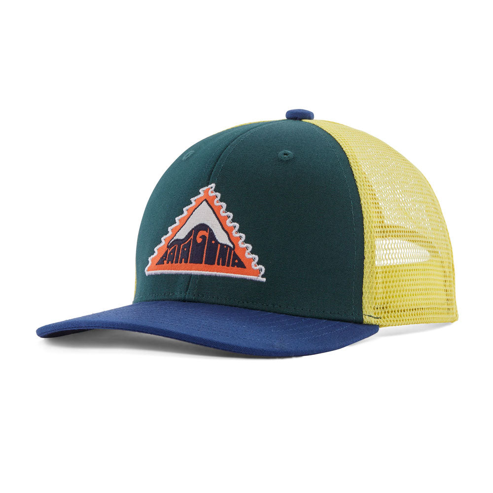 Patagonia Kids Trucker Hat Driftways Patch: Cascade Green