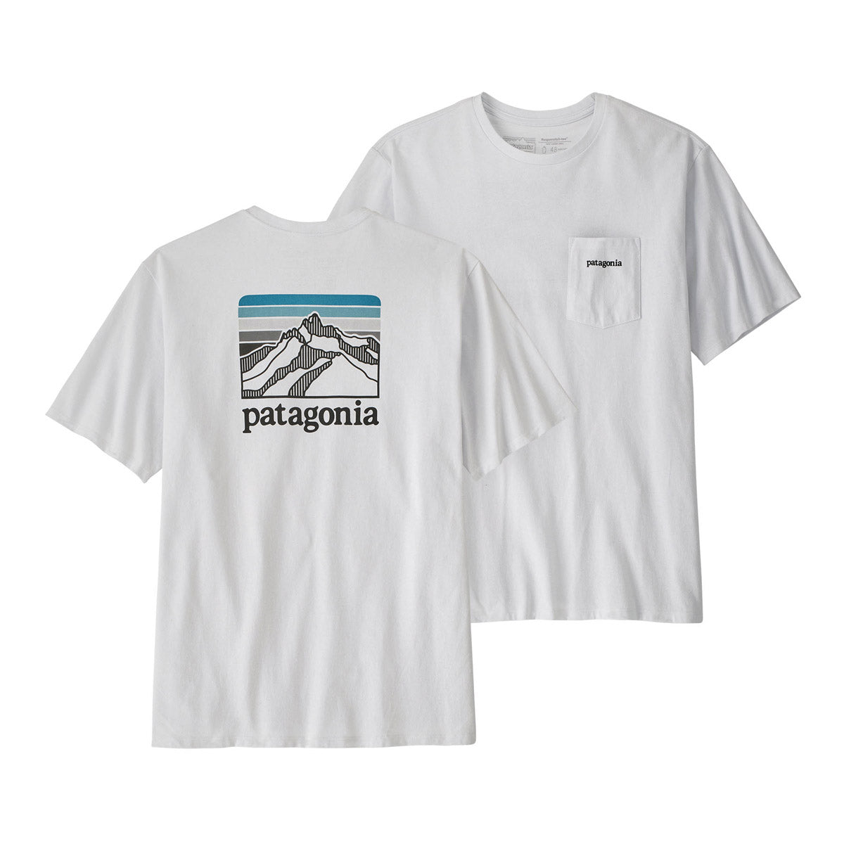 Patagonia Men's Line Logo Ridge Pullovercket Responsibili-Tee White