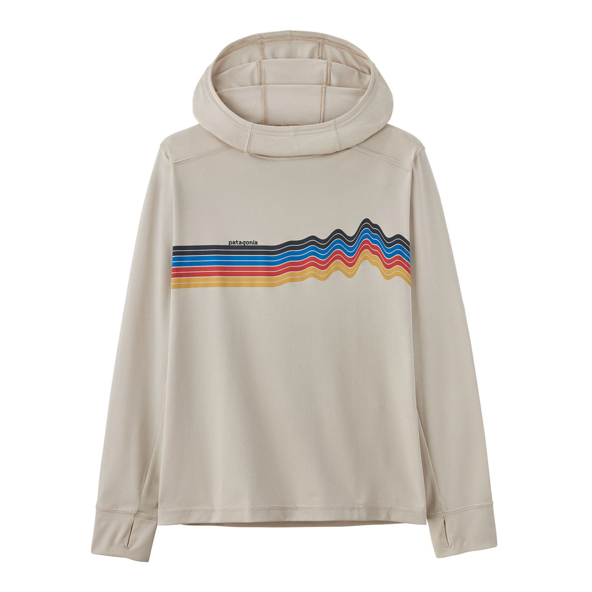 Patagonia Kids' Capilene Silkweight Hoody Ridge Rise Stripe: Pumice
