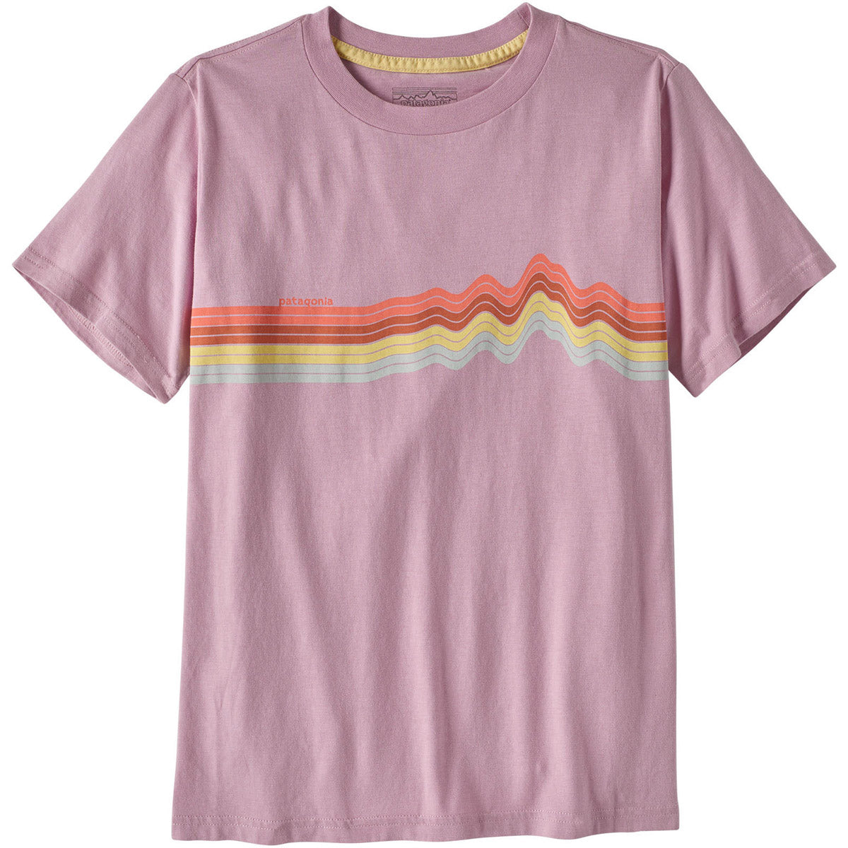 Patagonia Kids' Ridge Rise Stripe T-Shirt Milkweed Mauve