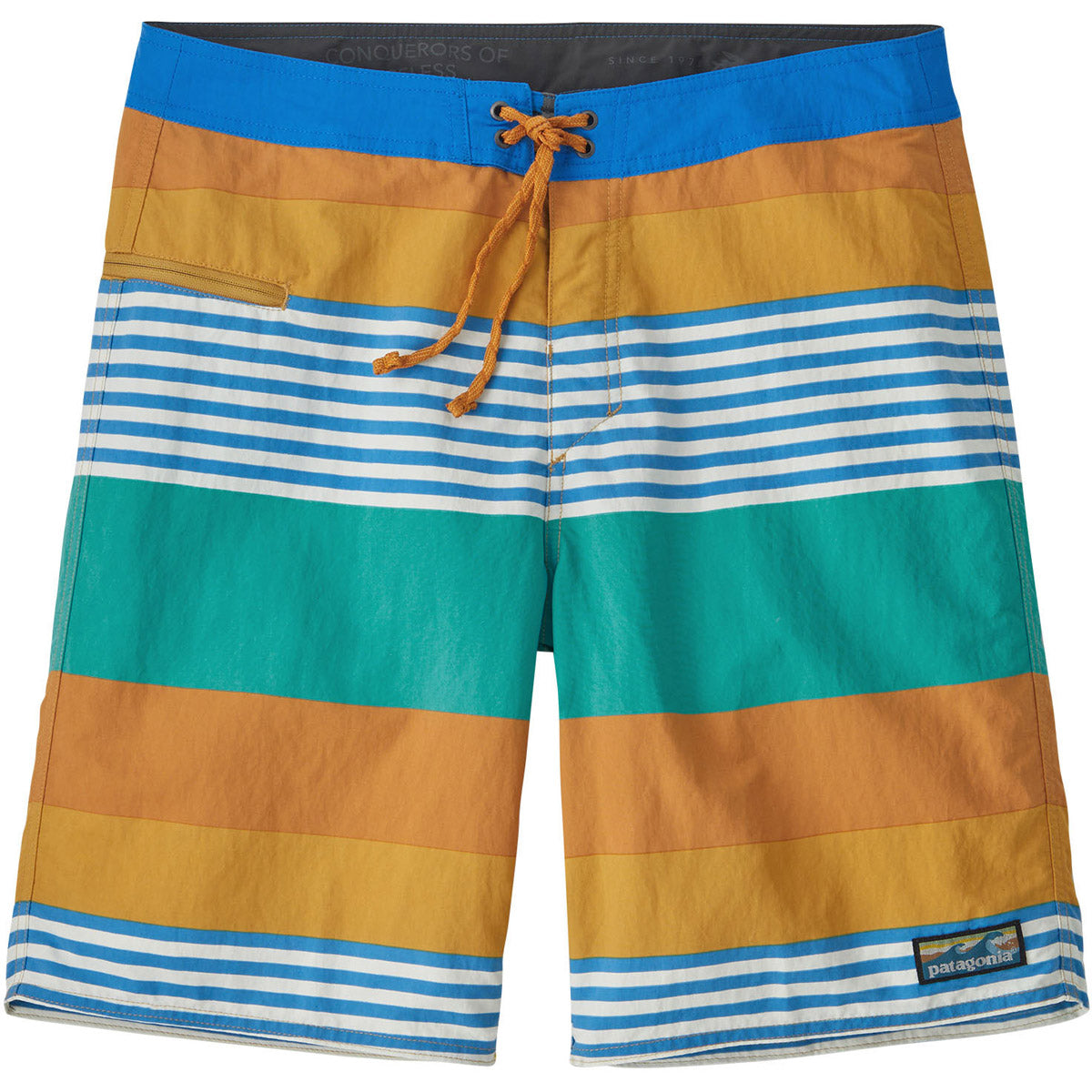 Patagonia Men's Wavefarer Boardshorts - 19" Fitz Stripe: Pufferfish Gold