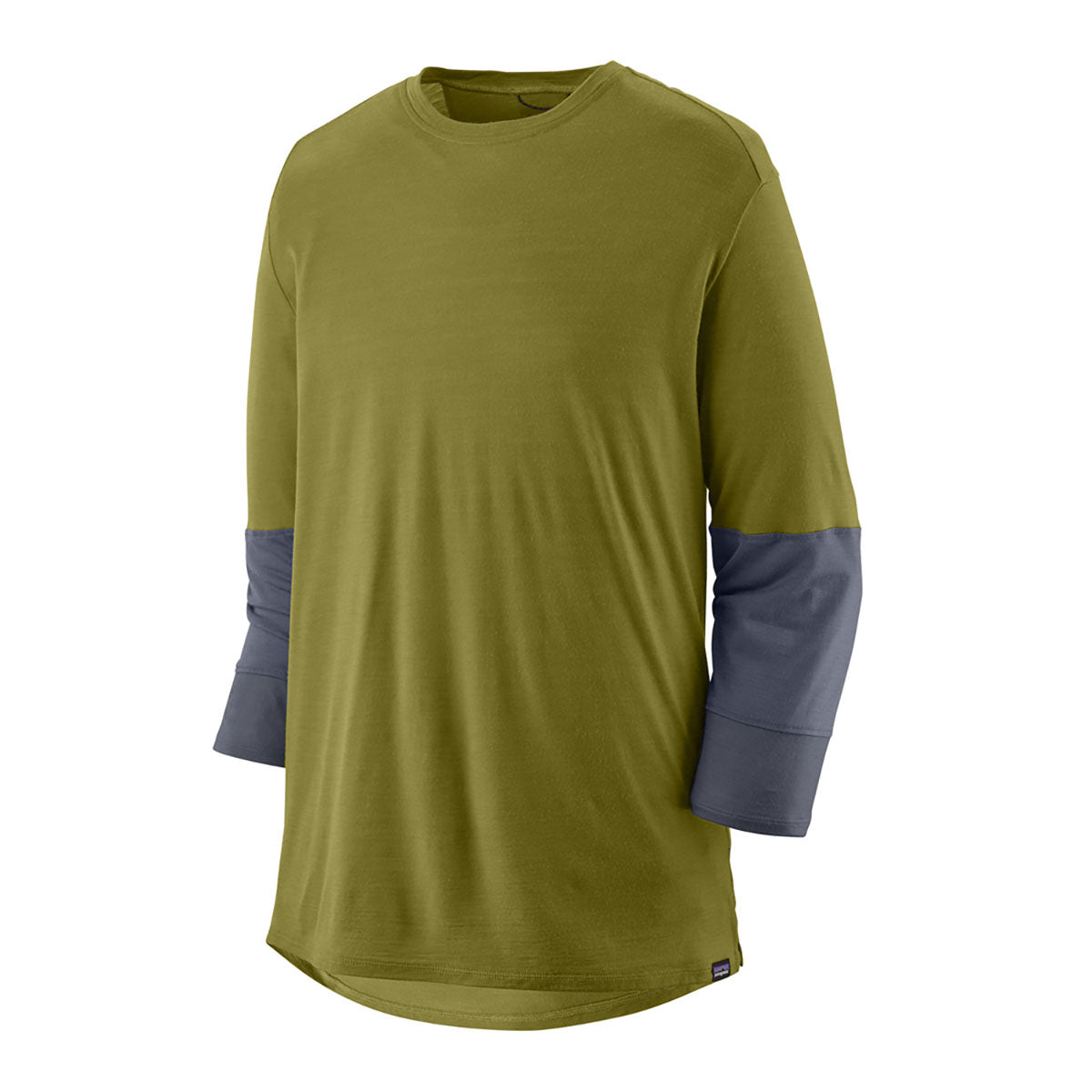 Patagonia Mens Merino Blend 3/4 Sleeve Bike Jersey Graze Green
