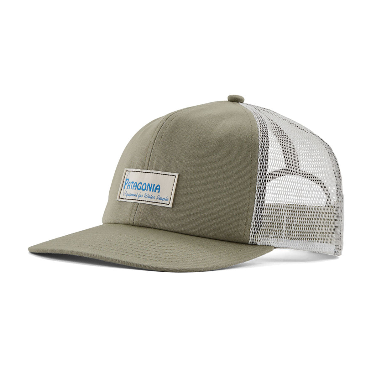 Patagonia Relaxed Trucker Hat Water People Label: River Rock Green