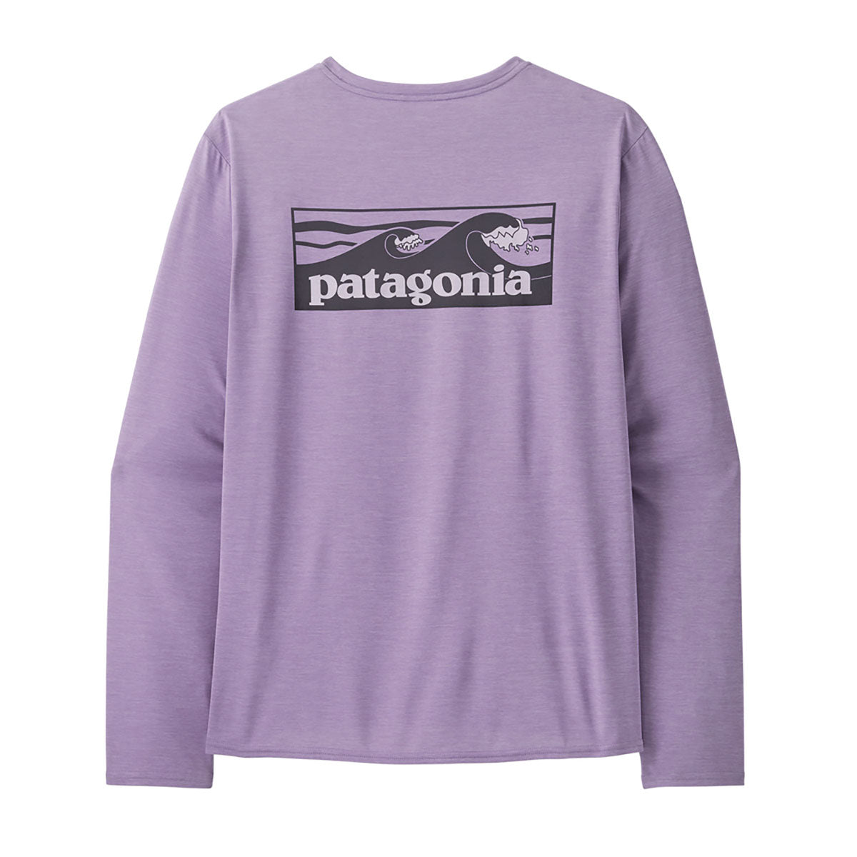 Patagonia Mens Long-Sleeved Capilene Cool Daily Graphic Shirt - Waters Boardshort ogo Tones: Concrete Purple X-Dye / L