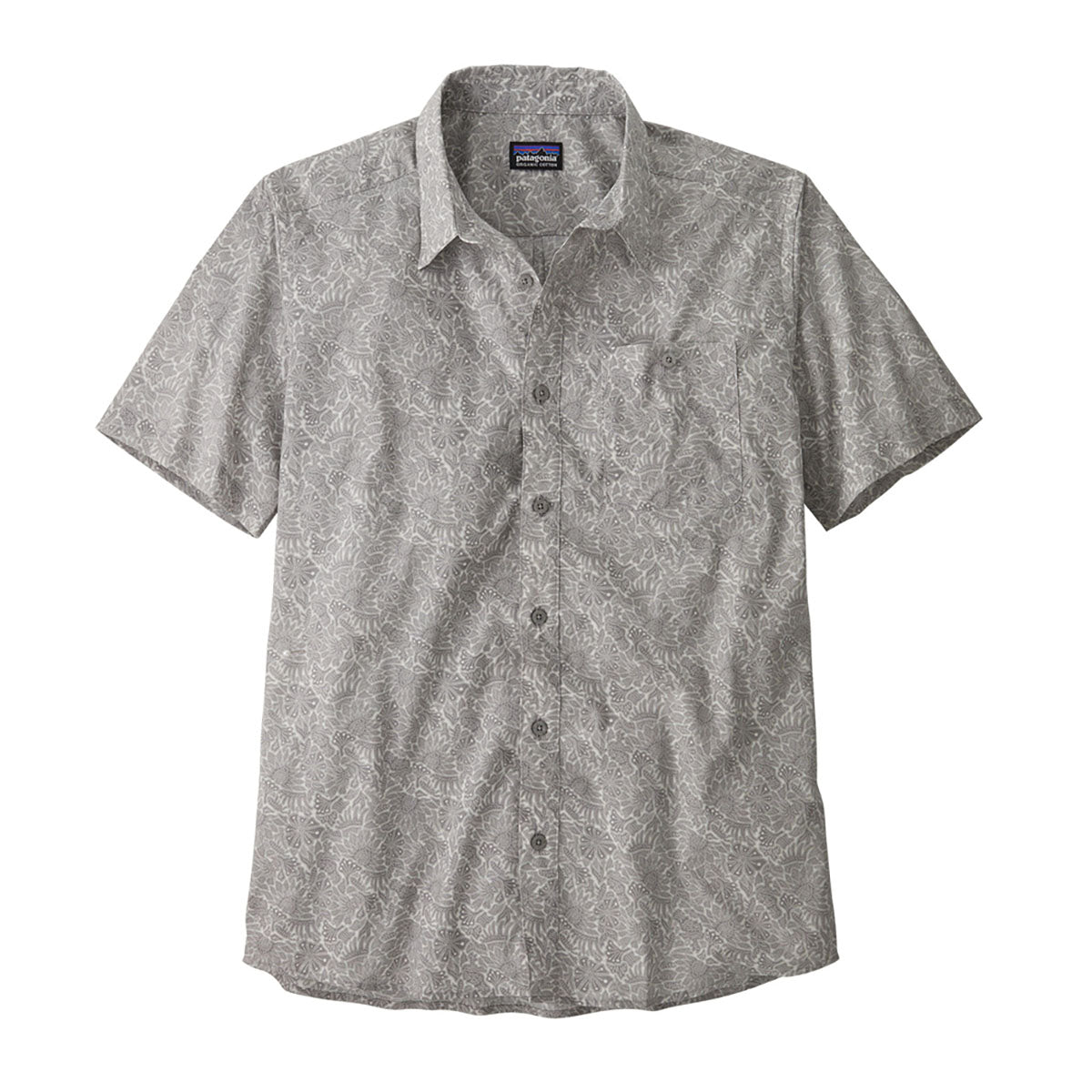 Patagonia Mens Go To Shirt Bees and Flowers: Salt Grey