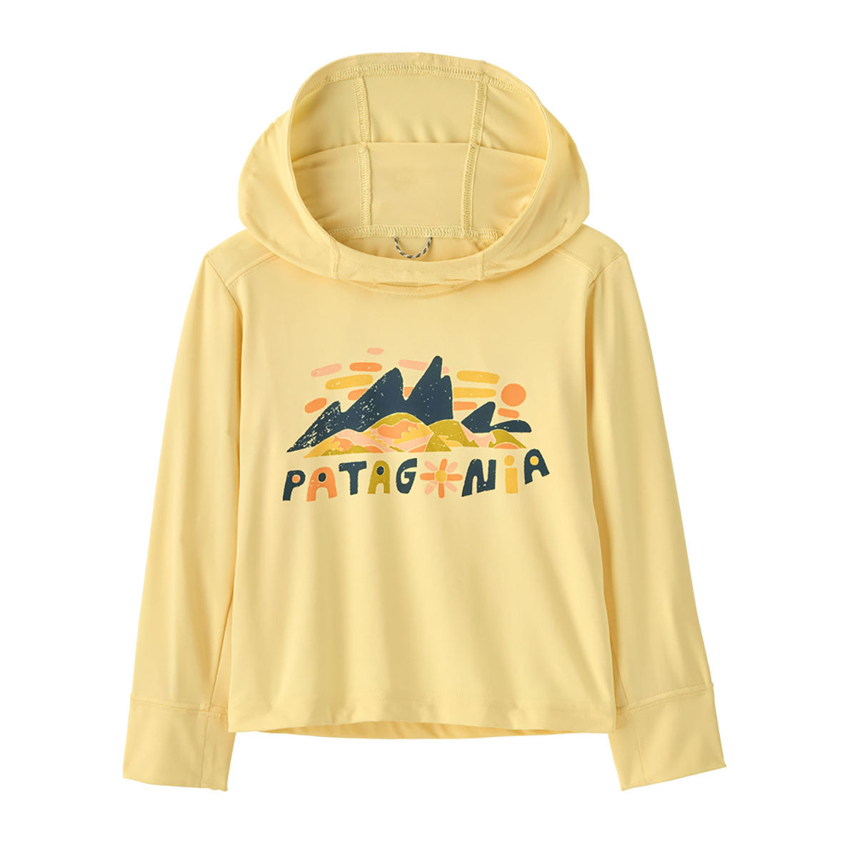 Patagonia Baby Cap Silkweight Hoody Fitz Roy Superbloom: Buttercup Yellow