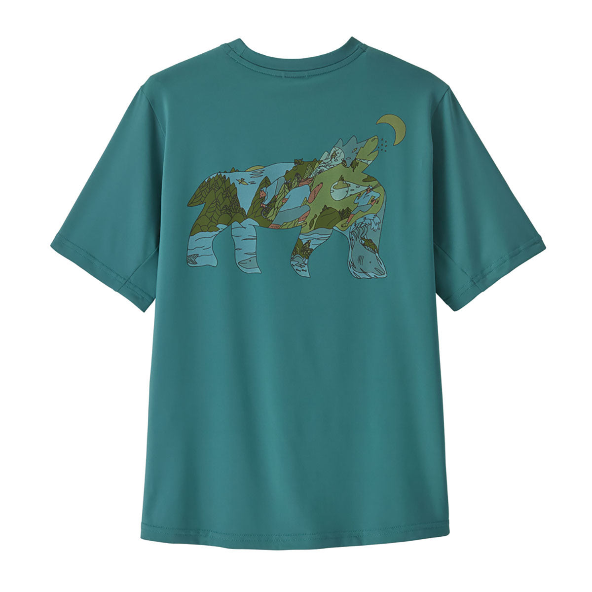 Patagonia Kids Capilene Silkweight T-Shirt Bear Out There: Wetland Blue