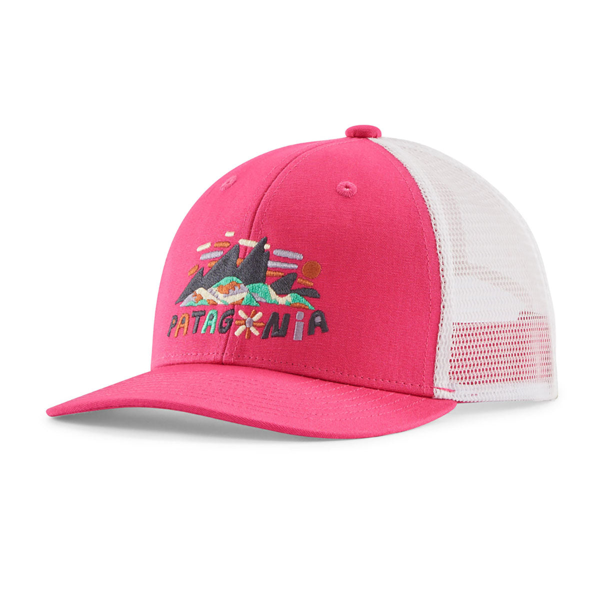 Patagonia Kids Trucker Hat Fitz Roy Superbloom: Luminous Pink