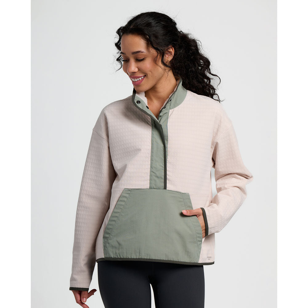 Free Fly Apparel Womens Gridback Fleece Snap Pullover Forest