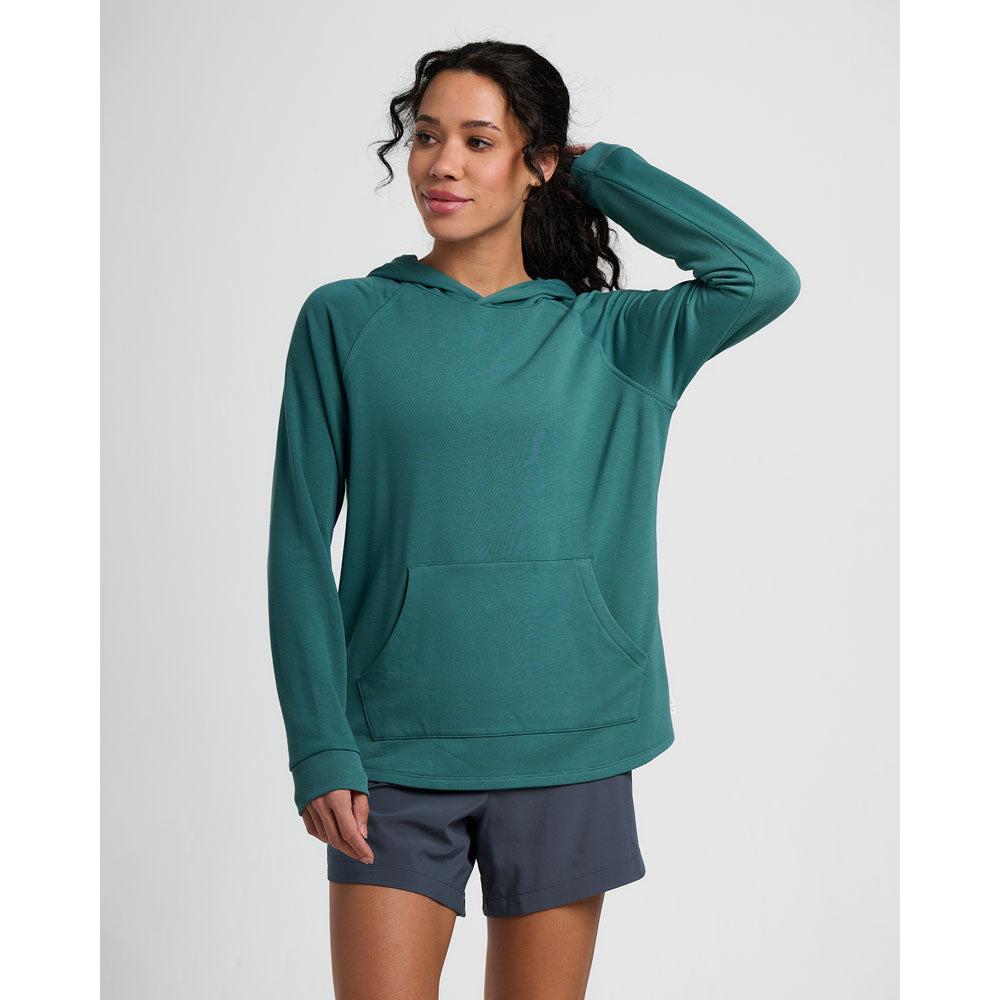 Free Fly Apparel Womens Bamboo Lightweight Fleece Hoodie Sea Pine