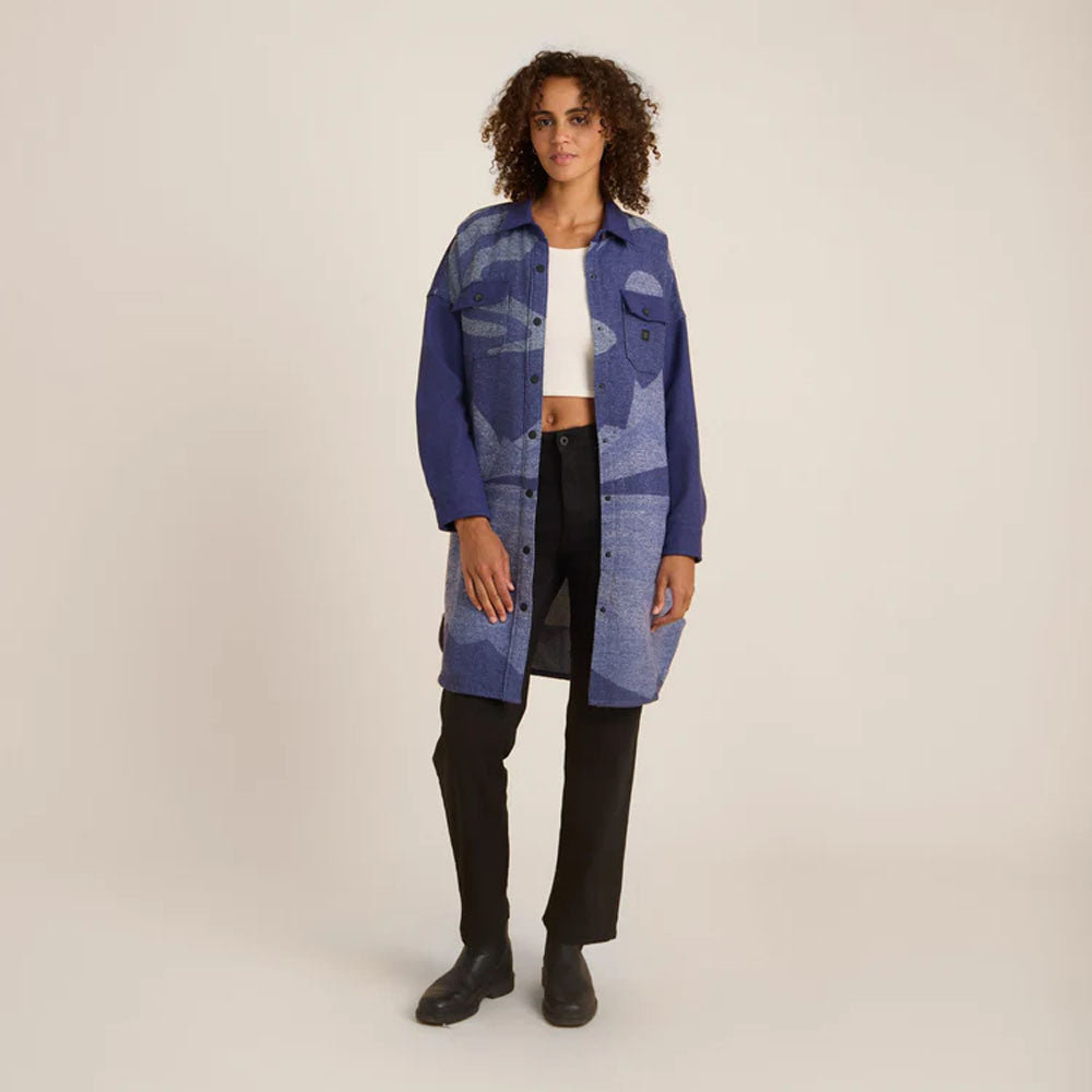 Roark Womens Amberly Long Jacquard Bendik Evening Blue