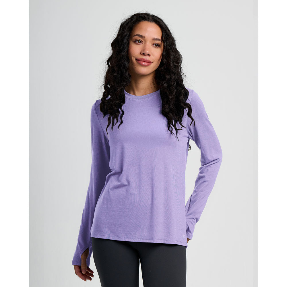 Free Fly Apparel Womens Bamboo Shade Long Sleeve II Bright Lavender