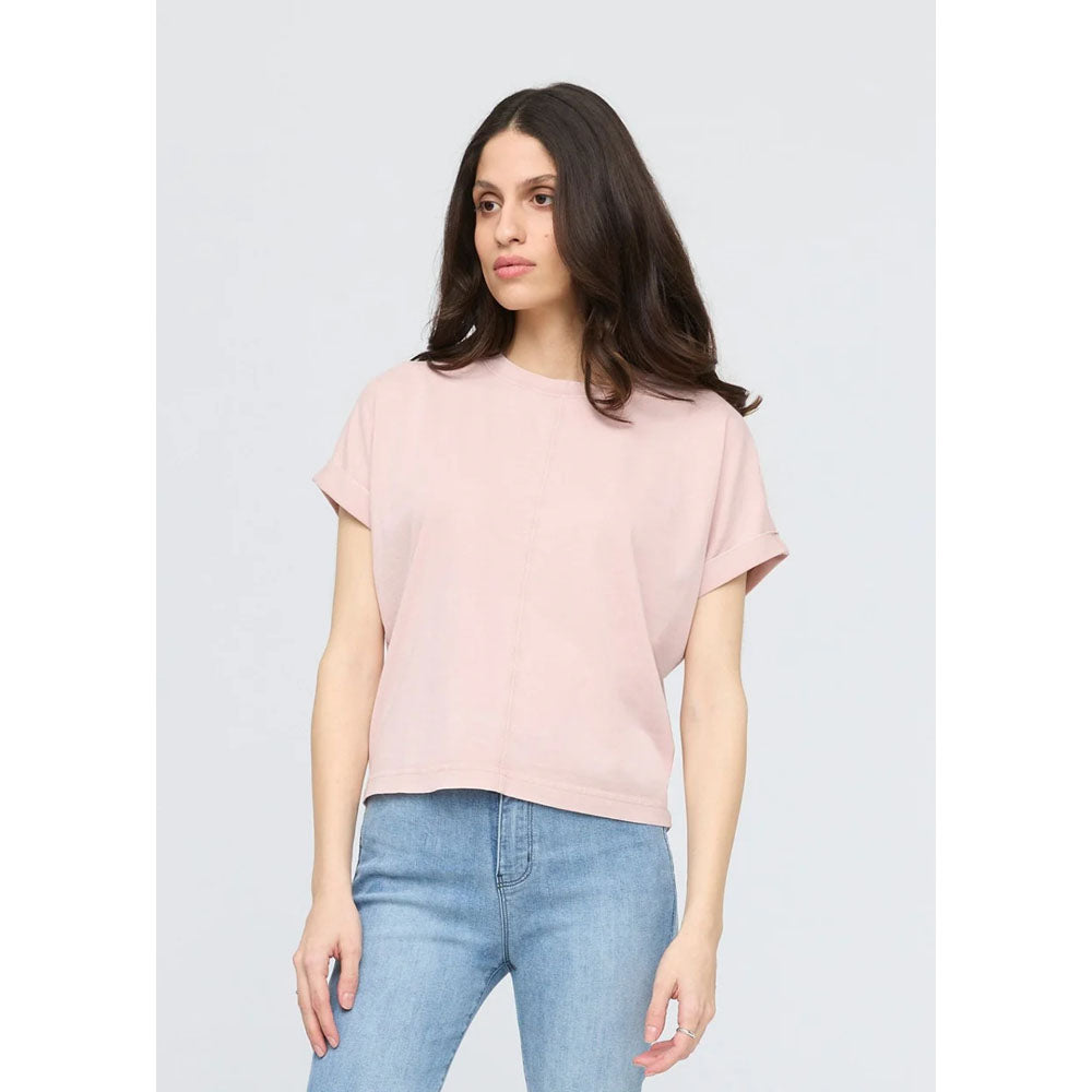 DU/ER Womens PurePima Vintage Dolman Tee Washed Soft Rose