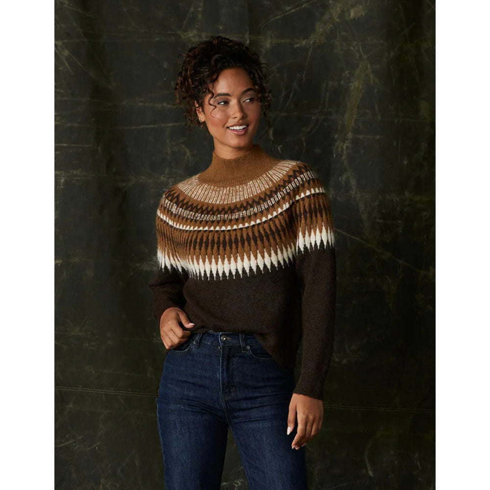 The Normal Brand Women's Nomad Fair Isle Sweater Espresso Multi