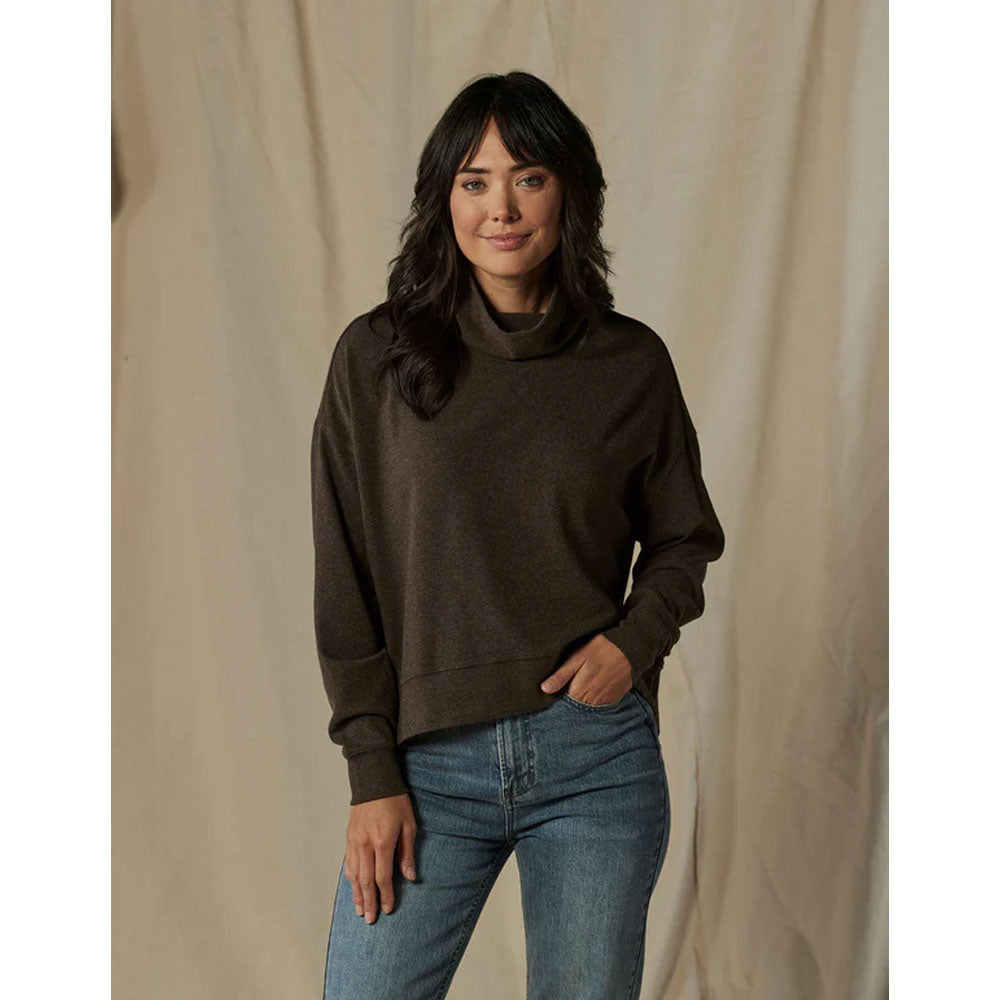 The Normal Brand Women's Puremeso Funnel Neck Pullover Java