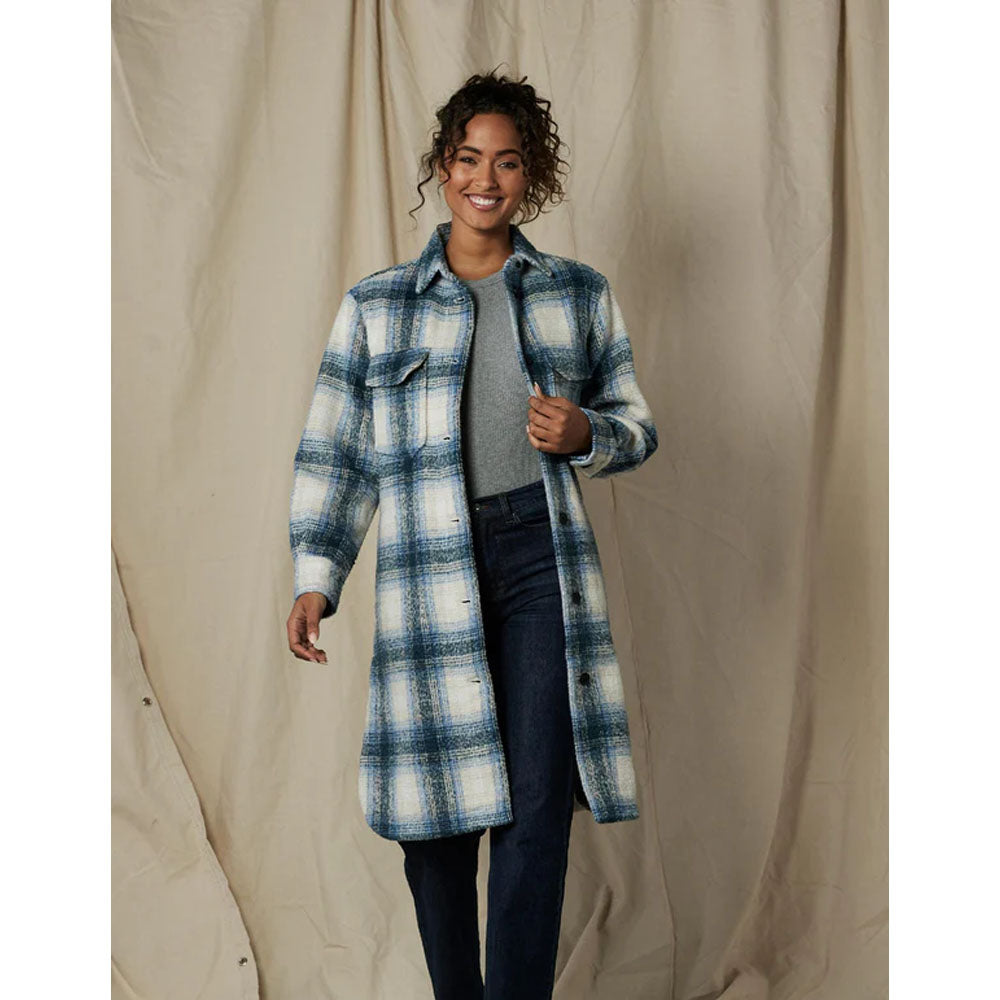 The Normal Brand Women's Toni Duster Jacket Blue Plaid