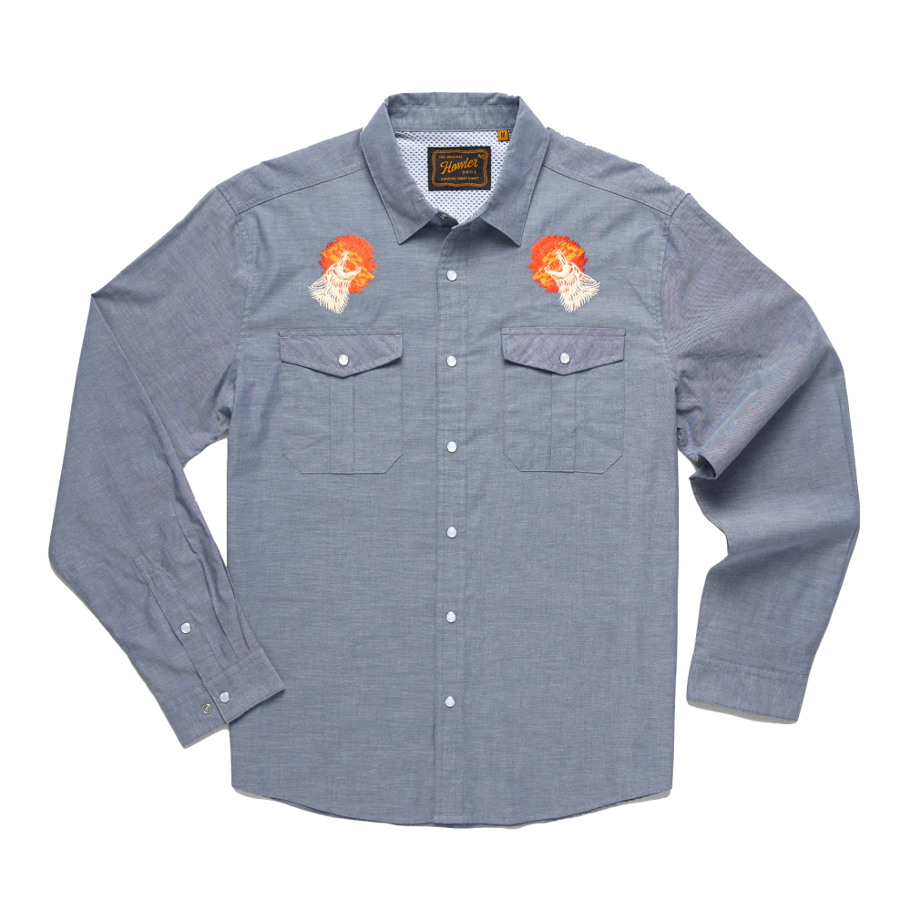 Howler Brothers Men's Gaucho Snapshirt BAR Bark at the Moon