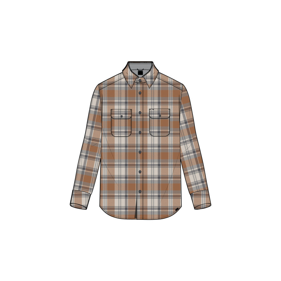 Prana Mens Westbrook Flannel Shirt 205 Tawny