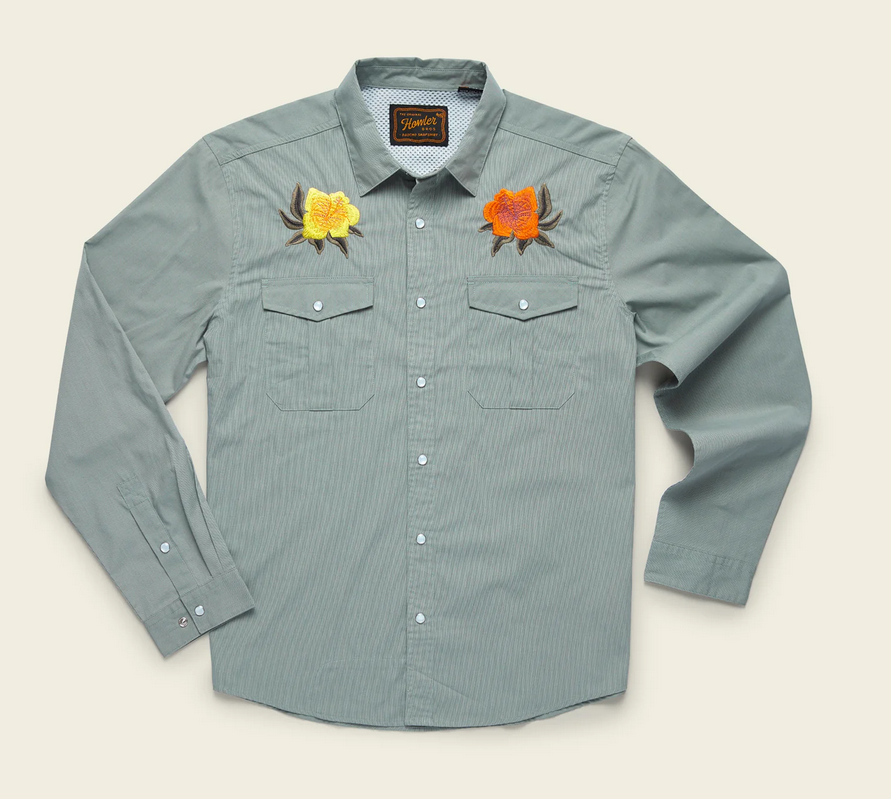 Howler Brothers Men's Gaucho Snapshirt HIB Hibiscus