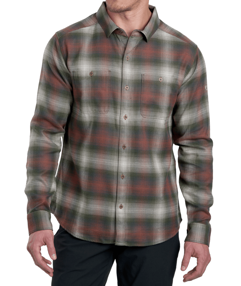 Kuhl Mens Law Flannel Long Sleeve VLEA Vintage Leather