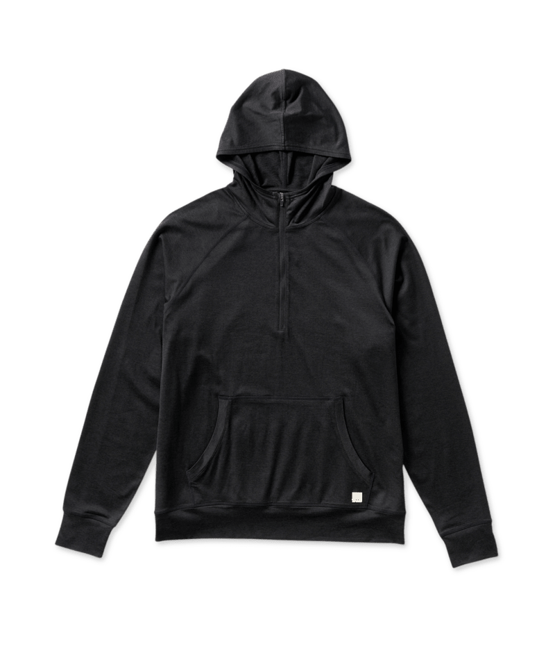 Vuori Mens Ponto Performane 1/2 Zip Hoodie HWG Warm Grey Heather