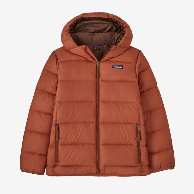 Patagonia Kids Hi-Loft Down Sweater Hoody BURR Burnished Red