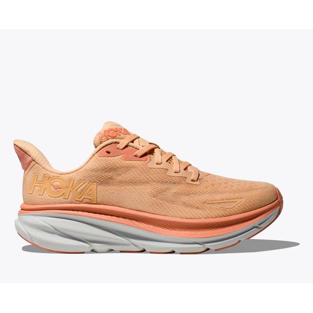 Hoka Womens Clifton 9 cantaloupe / white