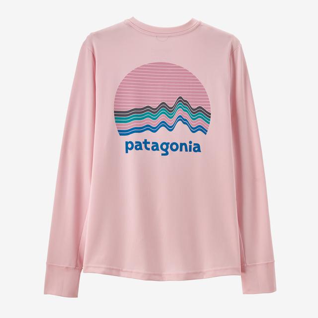 Patagonia Kids' Long-Sleeved Capilene Silkweight T-Shirt RMP Ridge Rise Moonlight: Peaceful Pink / L