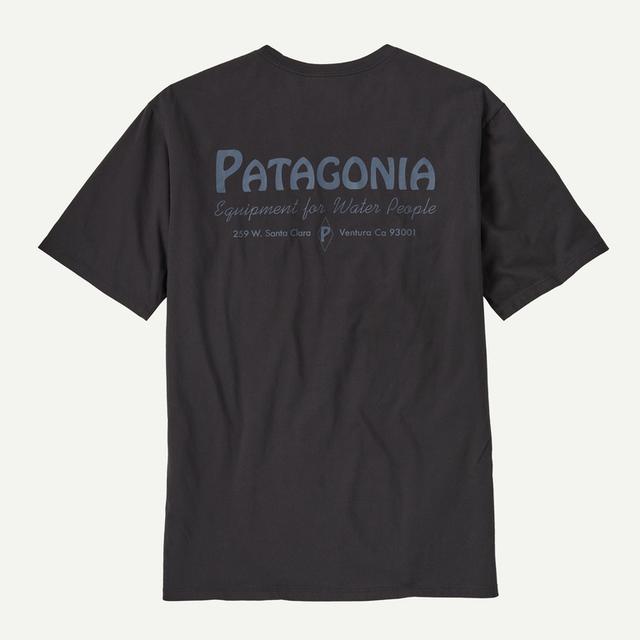 Patagonia Mens Water People Organic Pocket T-Shirt Water People Banner: Ink Black