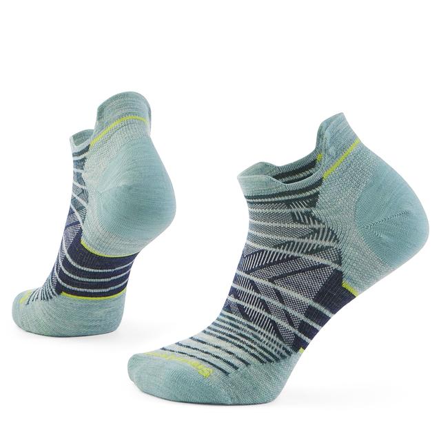Smartwool Womens Run Zero Cushion Stripe Low Ankle Socks B72 Frosty Green