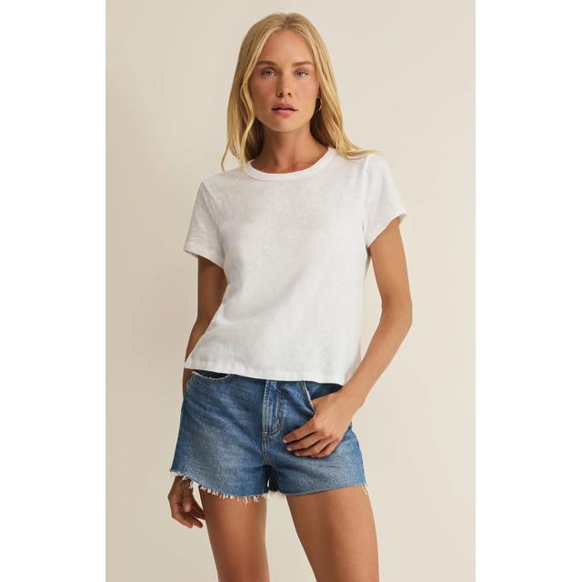 Z Supply W Junie Slub Tee Shirt WHT White
