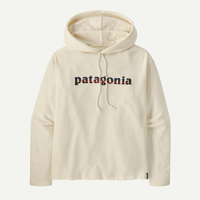 Patagonia Womens Lightweight 73 Text Logo Wildrise Hoody Birch White