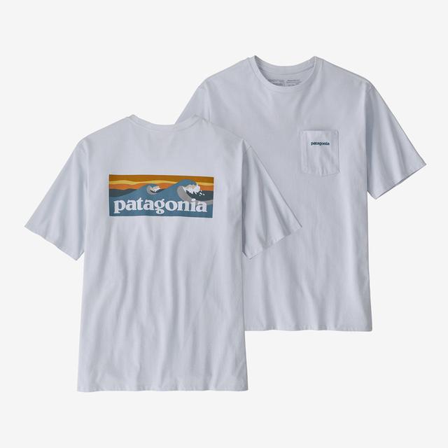 Patagonia Men's Boardshort Logo Pocket Responsibili-Tee WHI White
