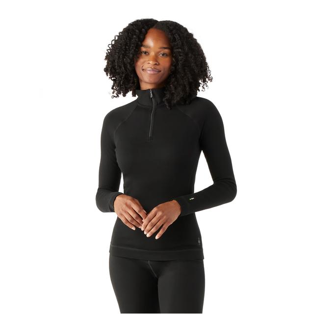 Smartwool Womens Classic Thermal Merino Base Layer 1/4 Zip 001 Black