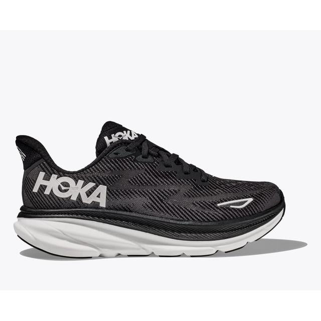 Hoka Mens Clifton 9 Wide Black / White