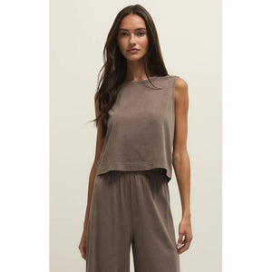 Z Supply W Sloane Jersey Muscle Tank PFT Perfectly Taupe
