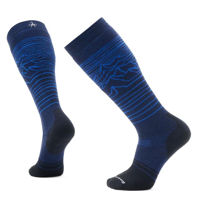 Smartwool Mens Snowboard Full Cushion Iguchi Pattern Over The Calf Socks 092 Deep Navy