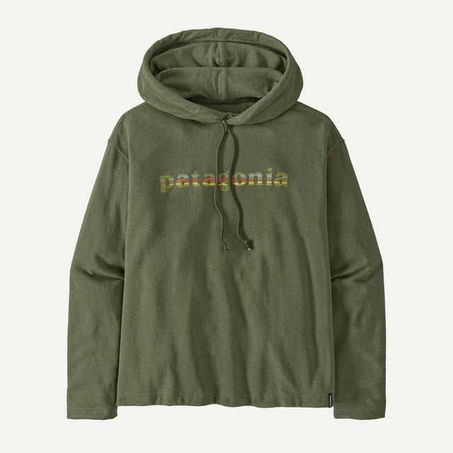 Patagonia Womens Lightweight 73 Text Logo Wildrise Hoody TPGN Torrey Pine Green