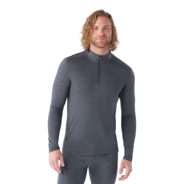 Smartwool Mens Classic All-Season Merino Base Layer 1/4 Zip D36 Iron Heather
